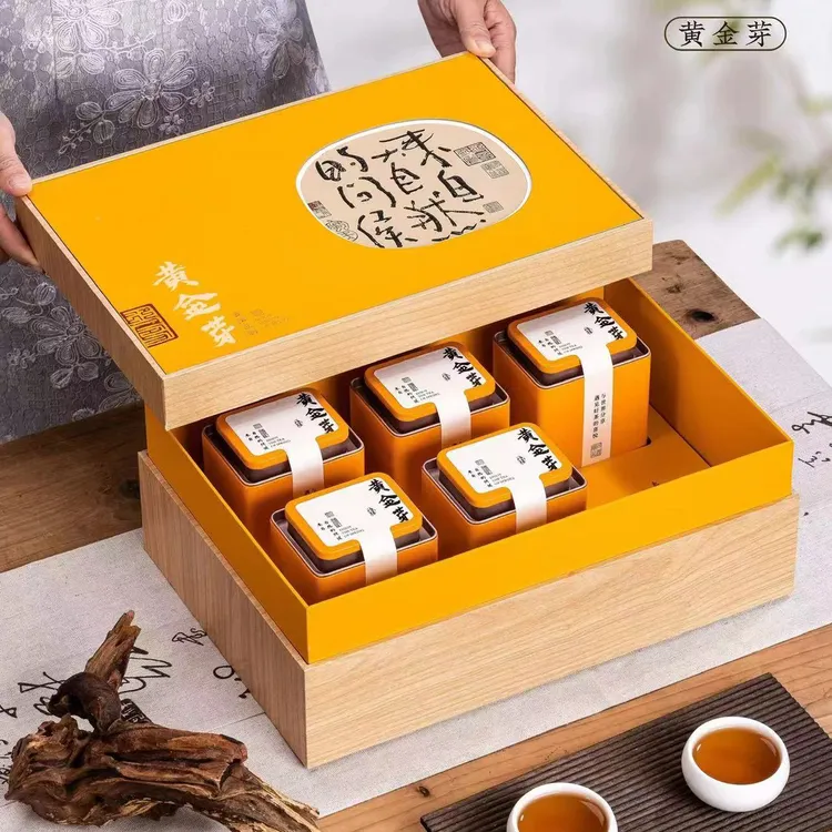 安吉黄金芽茶叶2025年新茶珍稀黄金叶高山绿茶250g礼盒装送礼好茶