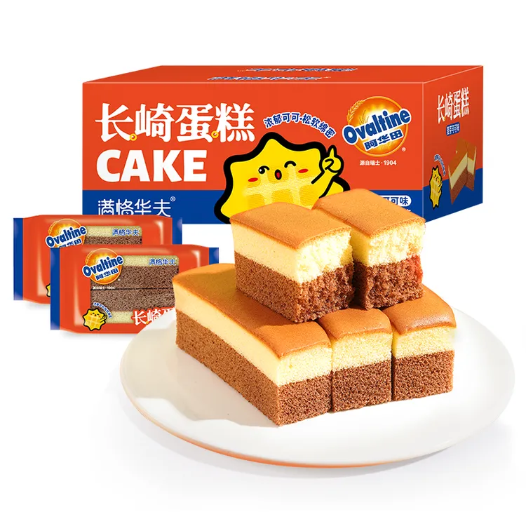 阿华田可可长崎蛋糕整箱新鲜手撕松软面包美味糕点搭配下午茶甜品