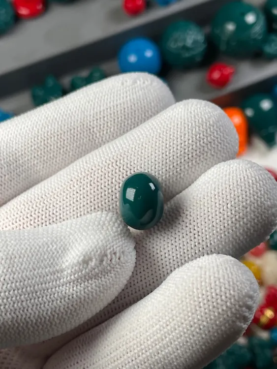 雪巴琉璃地狱色苹果珠吊坠绿色散珠镶嵌可做顶珠腰珠配饰