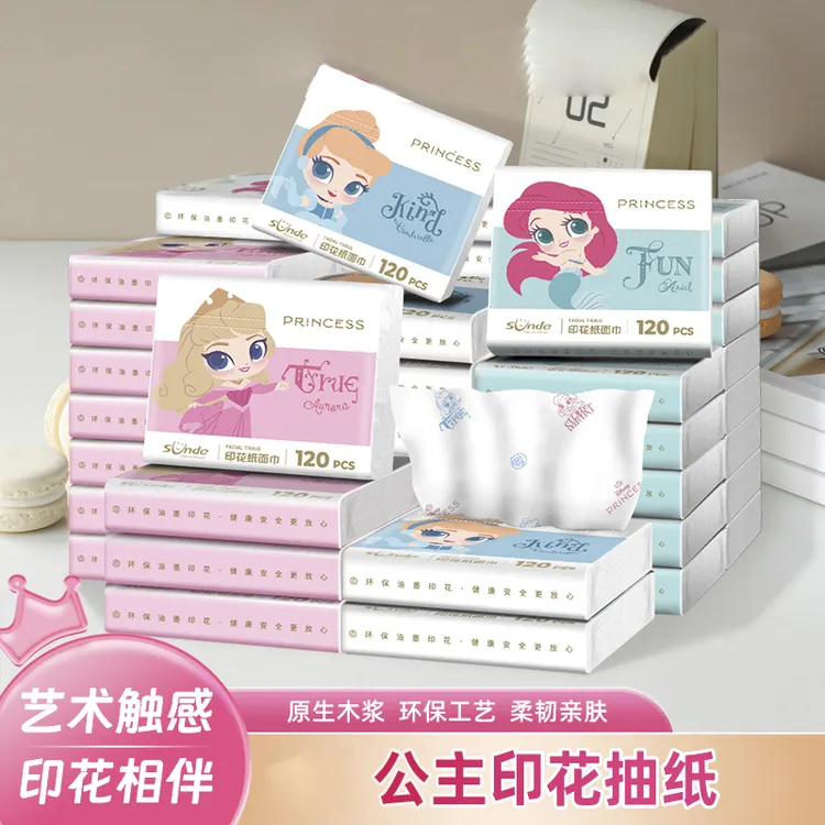 新疆包邮-国潮风卡通印花抽纸卫生纸迷你手帕纸可爱便携式擦手纸