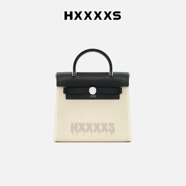 HXXXXS帆布刺绣邮差包单肩斜挎高级感轻奢时尚小众百搭