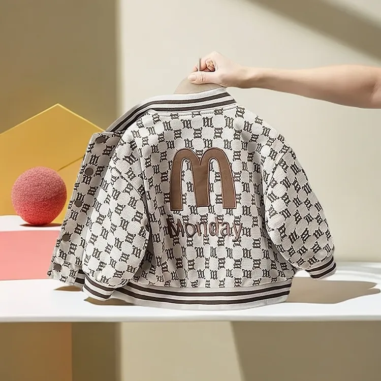 儿童秋装男童棒球服外套帅气男孩春秋款刺绣夹克宝宝潮衣洋气上衣