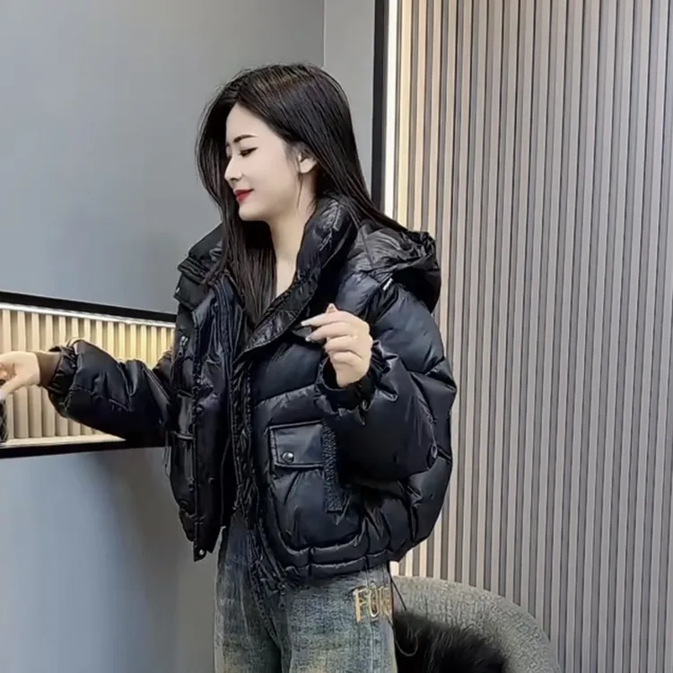 欧货809冬季新款加厚短款保暖连帽宽松时尚面包外套休闲免洗