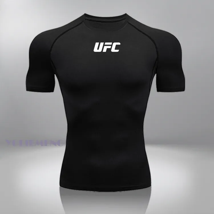 ufc短袖t恤拳击服夏季泰拳格斗拳击散打运动速干健身房运动户外