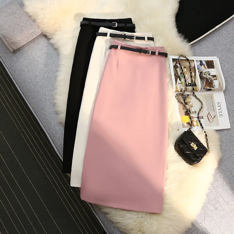 西装半身裙女秋季中长款显瘦气质2023新款A字包臀一步裙职业夏季
