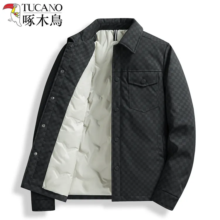 啄木鸟2025冬季新款羽绒棉服休闲翻领抗寒保暖防寒服商务棉衣外套