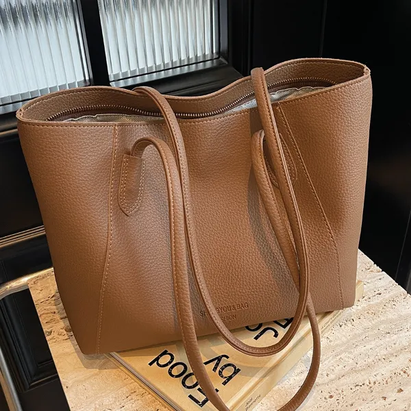 简约复古大容量包包女春夏2025新款时尚单肩包高级洋气通勤托特包