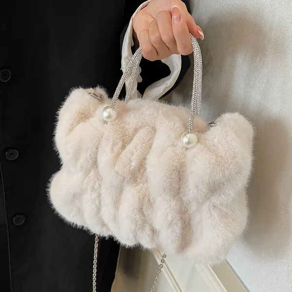 秋冬季毛茸茸包包女2024新款百搭斜挎包毛毛包超火手提绒绒水桶包