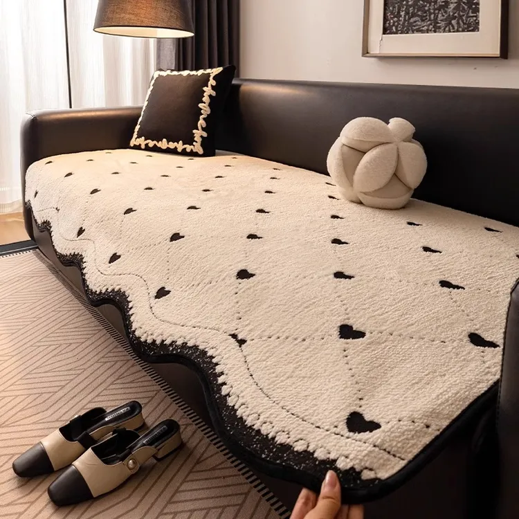 洱峰居家好物半边绒异形沙发垫秋冬季直排防滑皮沙发坐垫2024新款