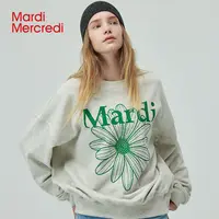 Mardi Mercredi【流光风】小雏菊圆领印花卫衣时尚宽松情侣BZ