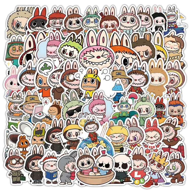 50张卡通可爱labubu贴纸拉布布同款周边神秘的布卡装饰防水贴画