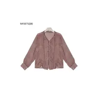 【麻訪家】MF0875旧粉文艺简约设计感休闲百搭开衫上衣