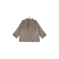 【麻訪家】MF0537灰咖文艺复古盘扣宽松显瘦百搭上衣