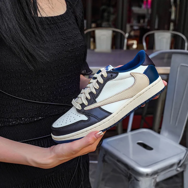 NIKE/耐克Air Jordan 1 low 海军蓝复古休闲板鞋【定制球鞋】潮流