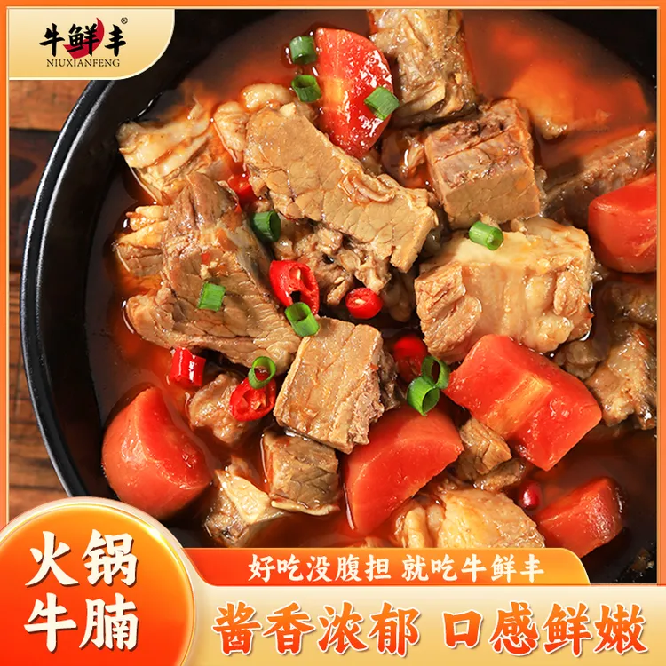 牛鲜丰火锅牛腩煲带汤速食加热即食懒人家常菜【400g*4袋】