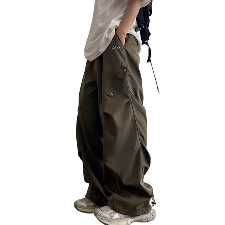 ICCLEK 日系百搭工装伞兵裤女男宽松阔腿休闲裤防水速干裤子