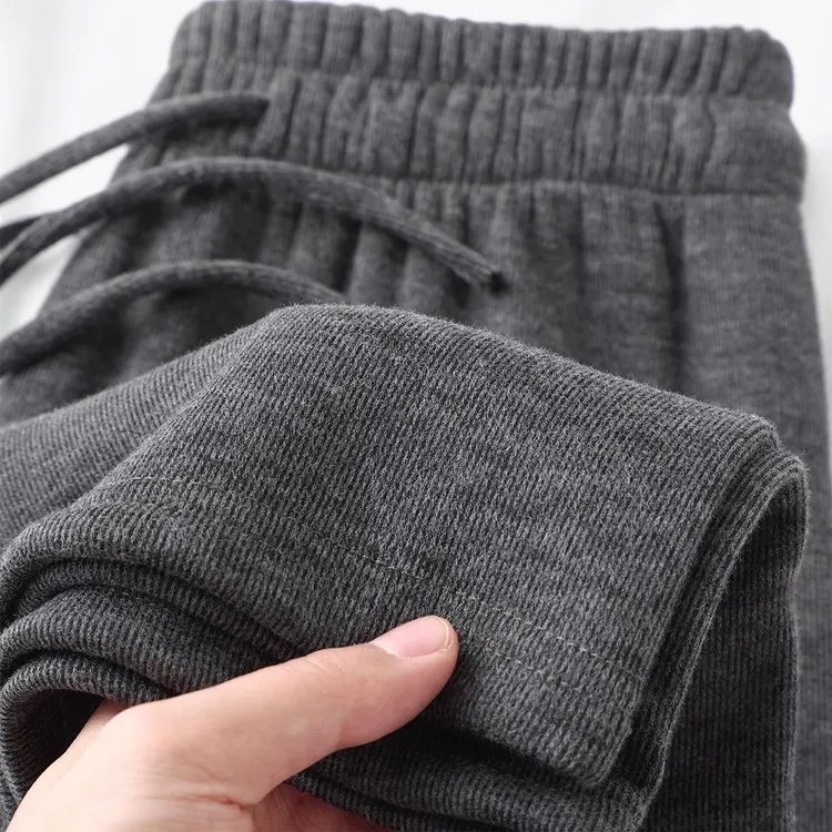 150小个子深灰色糯米秋冬加绒运动裤百搭垂感显瘦高腰直筒休闲裤