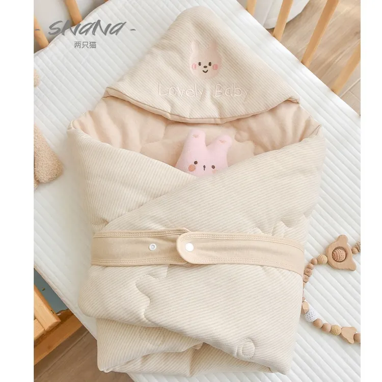 新生婴儿抱被宝宝纯棉秋冬季加厚包被产房防惊吓襁褓裹单0-12个月