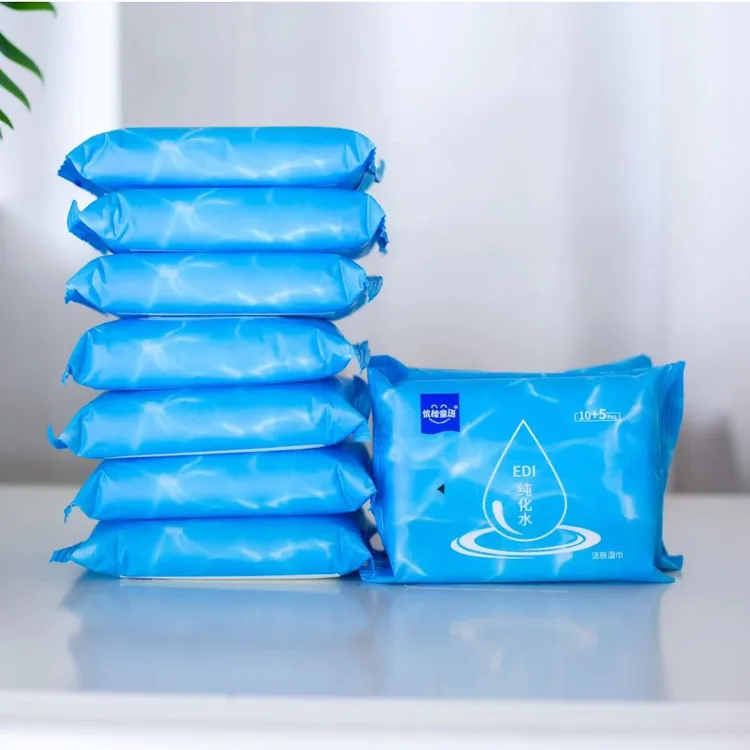 优棉童语洁肤湿巾10＋5片加大加厚EDI纯水高档柔软亲肤珍珠纹20包