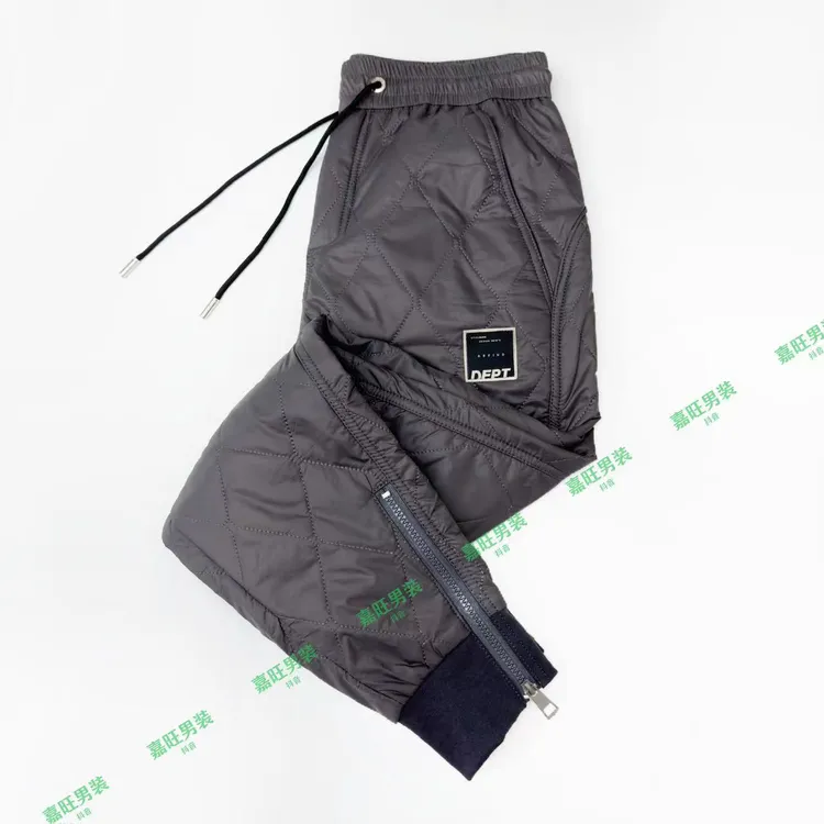 8018冬季男士欧货潮流时尚百搭轻薄型保暖外穿拉链束脚棉裤