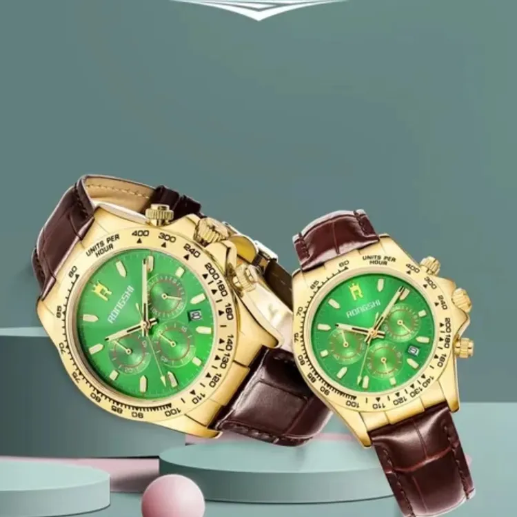 【2024新款上市黄金腕表】圆形男士黄金腕表高端进口瑞士石英机芯