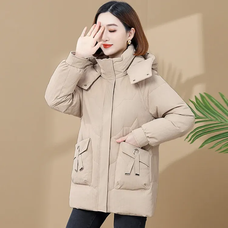 冬装妈妈装棉服大码时尚连帽宽松加厚保暖冬装小个子棉服大码时尚