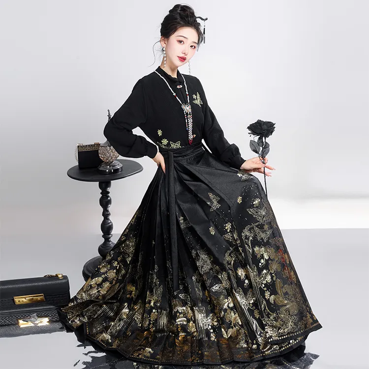 （化蝶）采莲归原创汉服日常曹县马面裙齐腰织金重工妆花半身裙明制