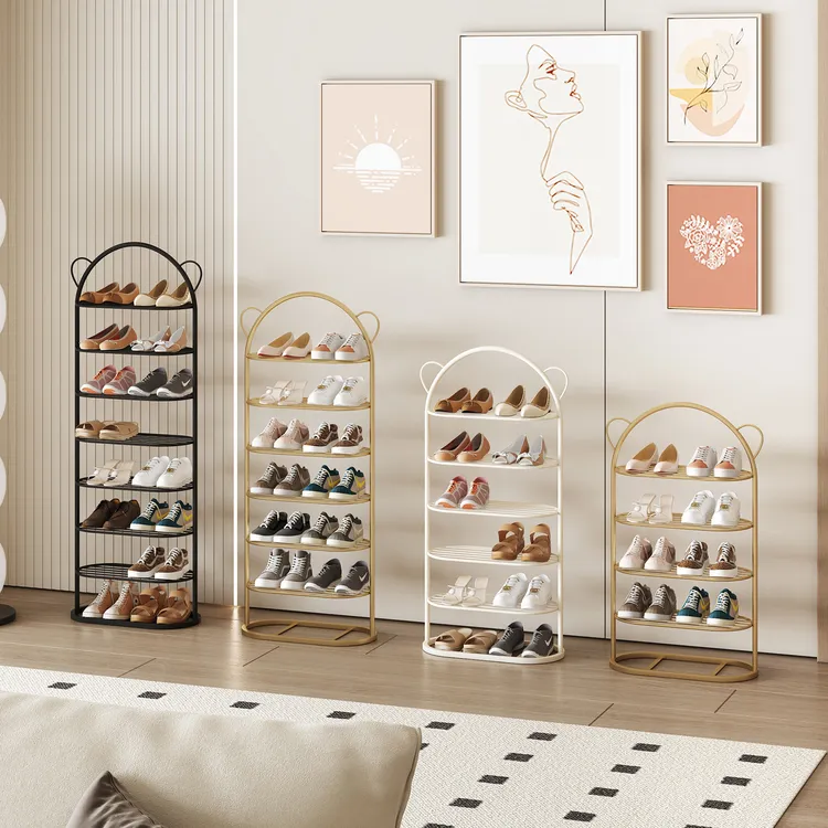 聚当当欧式简约宿舍过道经济型鞋子收纳架创意家用门口多层鞋架子