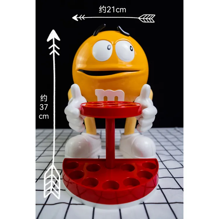 MM豆摆件卡通摆件宠物食盆猫碗收纳置物架橙橙色小豆人