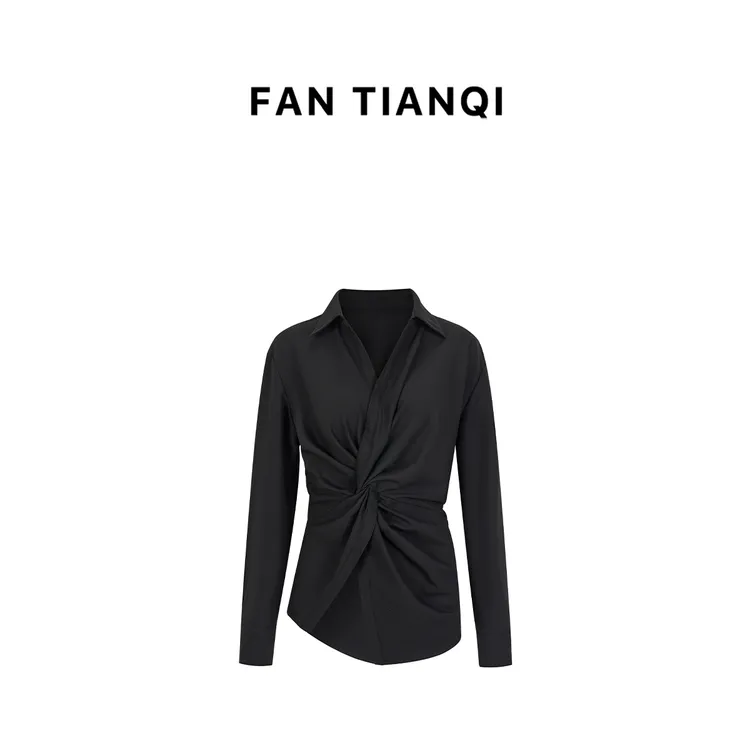 【现货】范天奇/FAN TIANQI【纽结】醋酸乱麻纹理衬衫FJSH40963