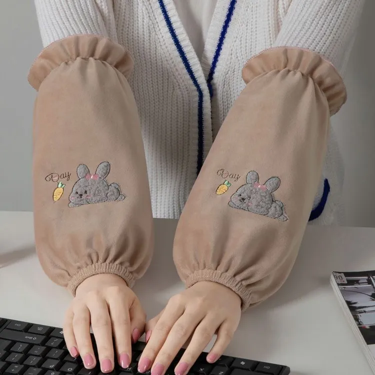 袖套干活套袖秋冬季手袖女防污上班学生长款耐脏厨房高档家用护袖