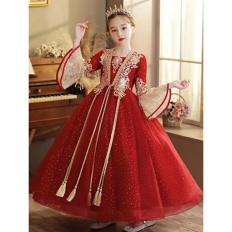 【钰格格】女童古装汉服中国风唐装儿童返古礼服女孩过年衣服拜年服