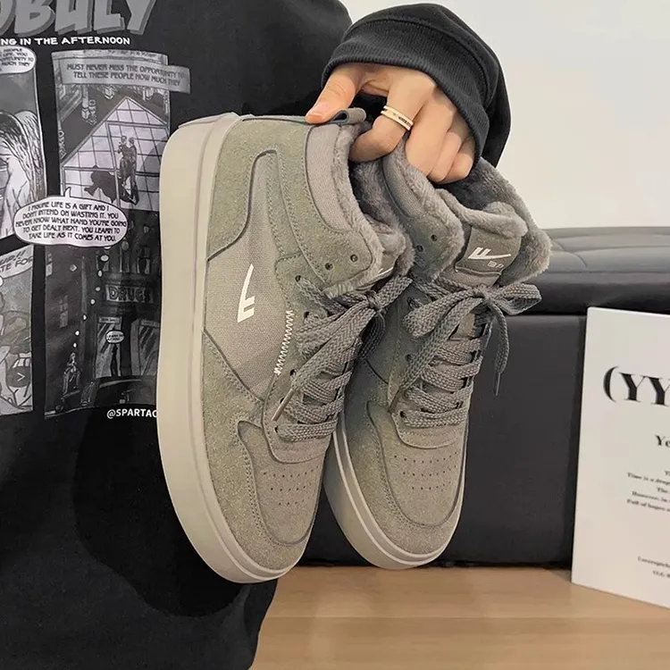 回力官方正版高帮加绒加厚底棉鞋子男款百搭ins潮鞋冬季学生保暖