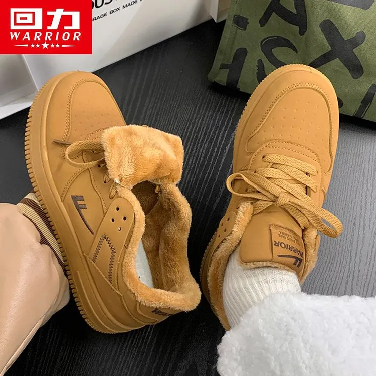 回力官方正版冬季保暖男鞋加绒厚底休闲板鞋百搭防寒情侣棉鞋女款