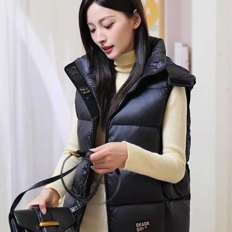 秋冬新款网红时尚韩版马甲男女款潮流外穿宽松冬背心百搭保暖立领