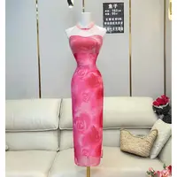 鱼子定制「微醺时分」性感气质时尚修身国风印花包臀连衣裙Q0634