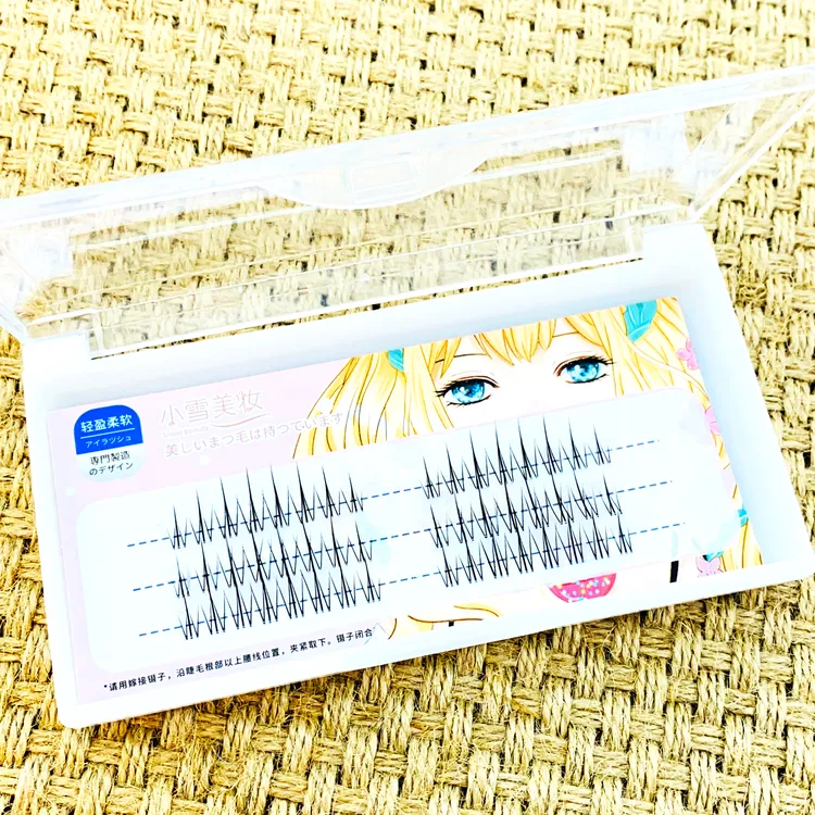 透明梗妈生感小火苗下睫毛分段式假睫毛自然款漫画感极细眼睫毛