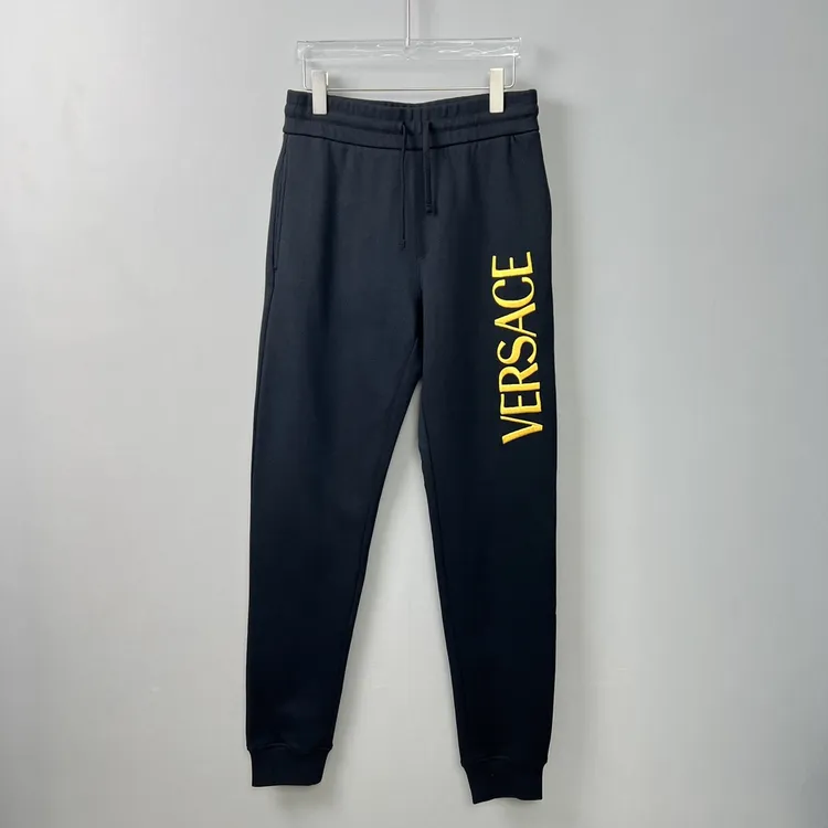 全新未使用 VERSACE/范思哲 男士黑色时尚保暖休闲针织卫裤101702