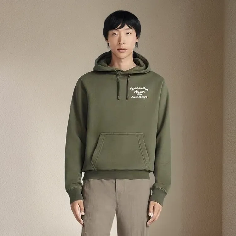 全新未使用 DIOR/迪奥 男士连帽套头重工刺绣字母Logo卫衣 101969