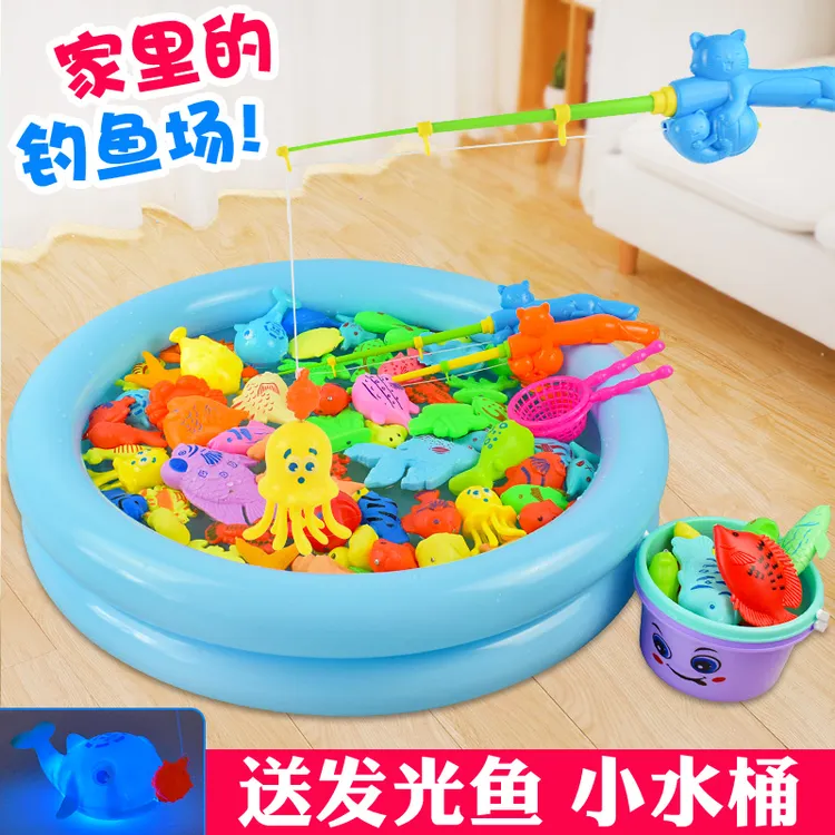 儿童钓鱼玩具池套装磁性1-3到6岁早教宝宝鱼竿小孩捞鱼益智力开发