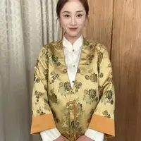 【蔷薇花】新款国风中式宋锦气质牡丹双面双 穿外套9681