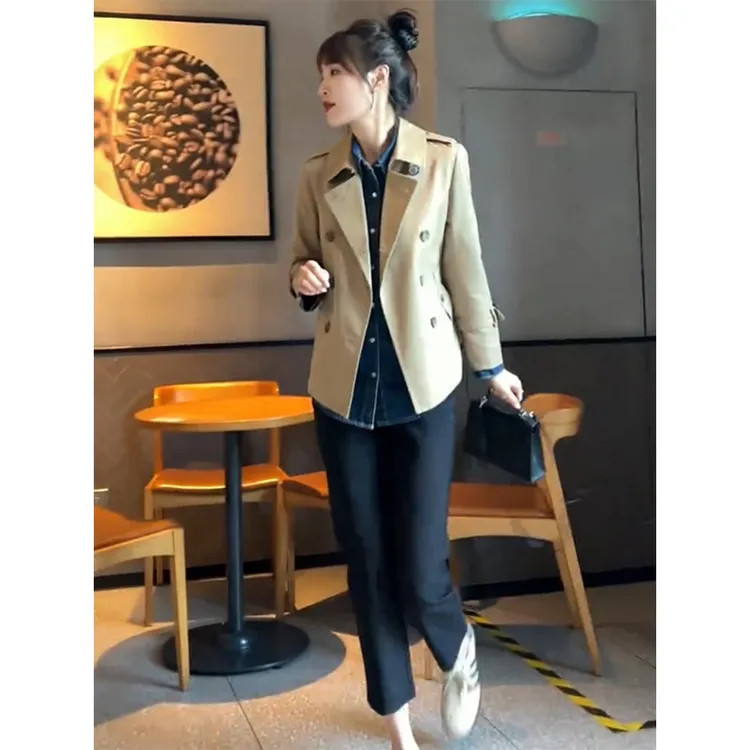 爆款时尚高级感风衣外套女2025早秋季小个子休闲显瘦高端短款大衣