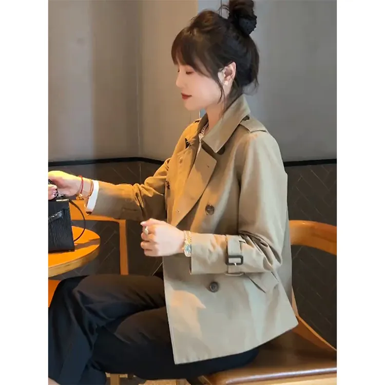 2025春秋季新款女士爆款时尚小个子短款风衣外套休闲显瘦高级上衣