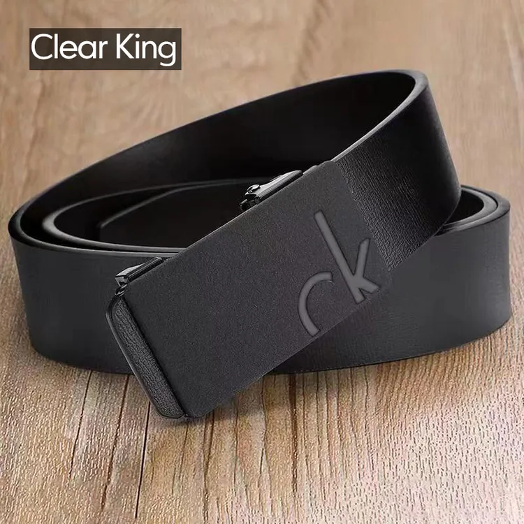 男士皮带腰带男牛皮无牙自动扣裤带内扣休闲时尚男式裤腰带男款