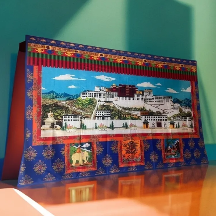 藏式布达拉宫挂布装饰挂毯不掉色民族风