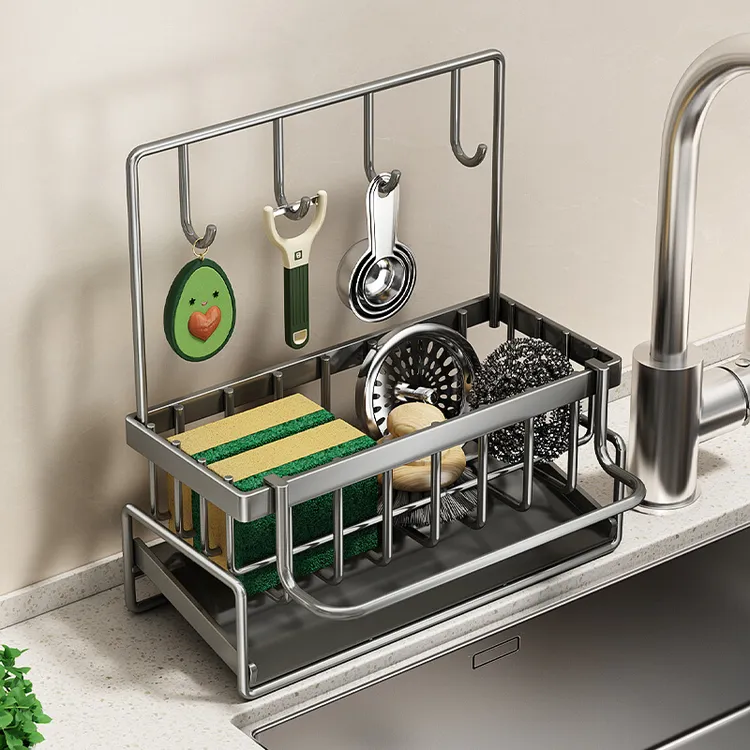 抹布架沥水架厨房水龙头水池洗碗海绵钢丝球架水槽置物架收纳架