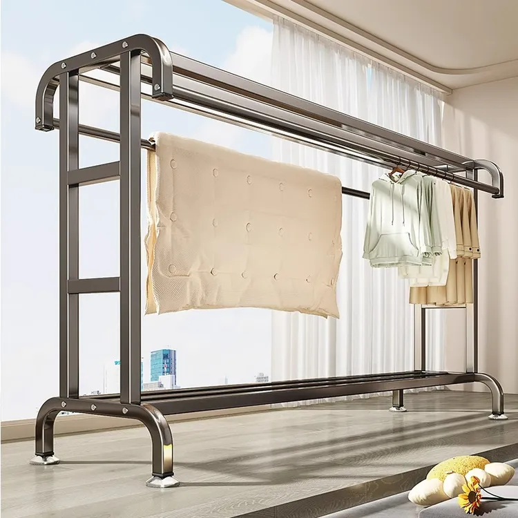 晾衣架落地式加粗加厚卧室凉衣服室内外挂衣架阳台家用晒被子神器