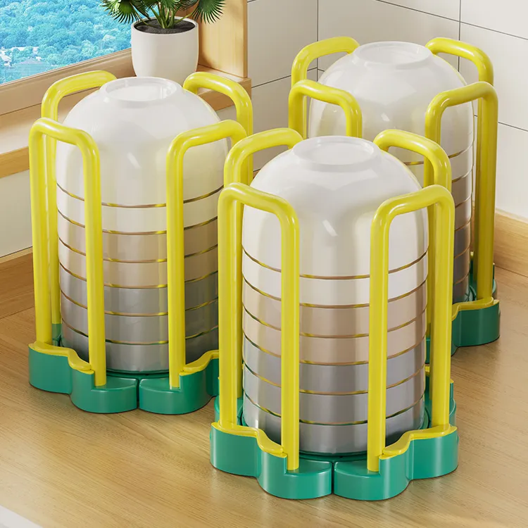 沥水碗架厨房置物架小型家用可伸缩旋转沥碗架橱柜碗碟收纳架子