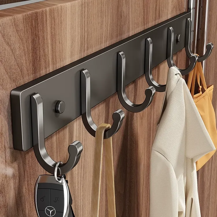优勤挂衣钩免打孔门后挂衣架墙上壁挂衣服排钩进门玄关承重衣帽钩