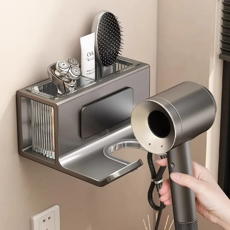 优勤吹风机置物架免打孔卫生间壁挂电吹风支架浴室洗漱台风筒挂架